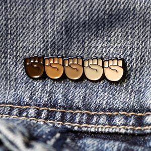 4/$25 Black Lives Matter BLM Fist of Power Enamel Pin